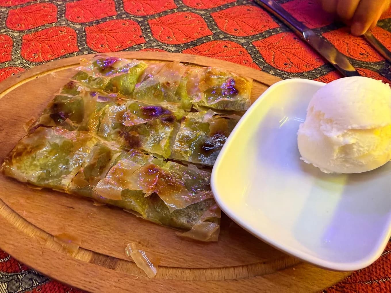 Traditional dessert served at Şirvan Sofrası