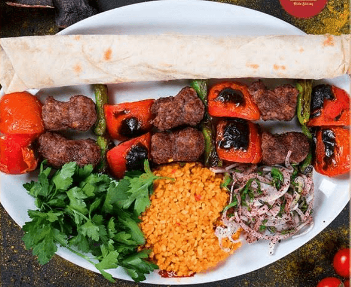 Charcoal grilled Turkish kebabs