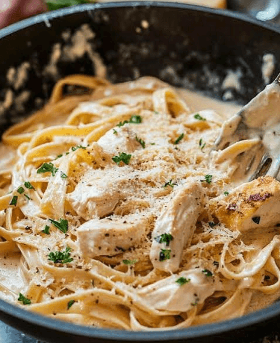 Fettuccine pollo makarna