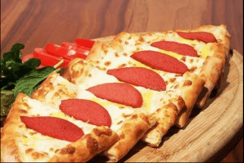 Cheese and sausage pide