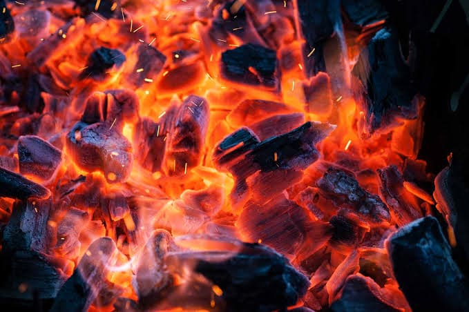 Charcoal fire grill used for traditional Turkish kebabs