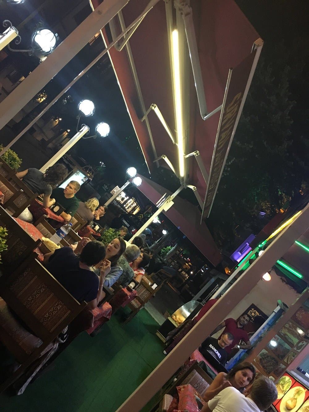 Evening atmosphere inside a premium restaurant