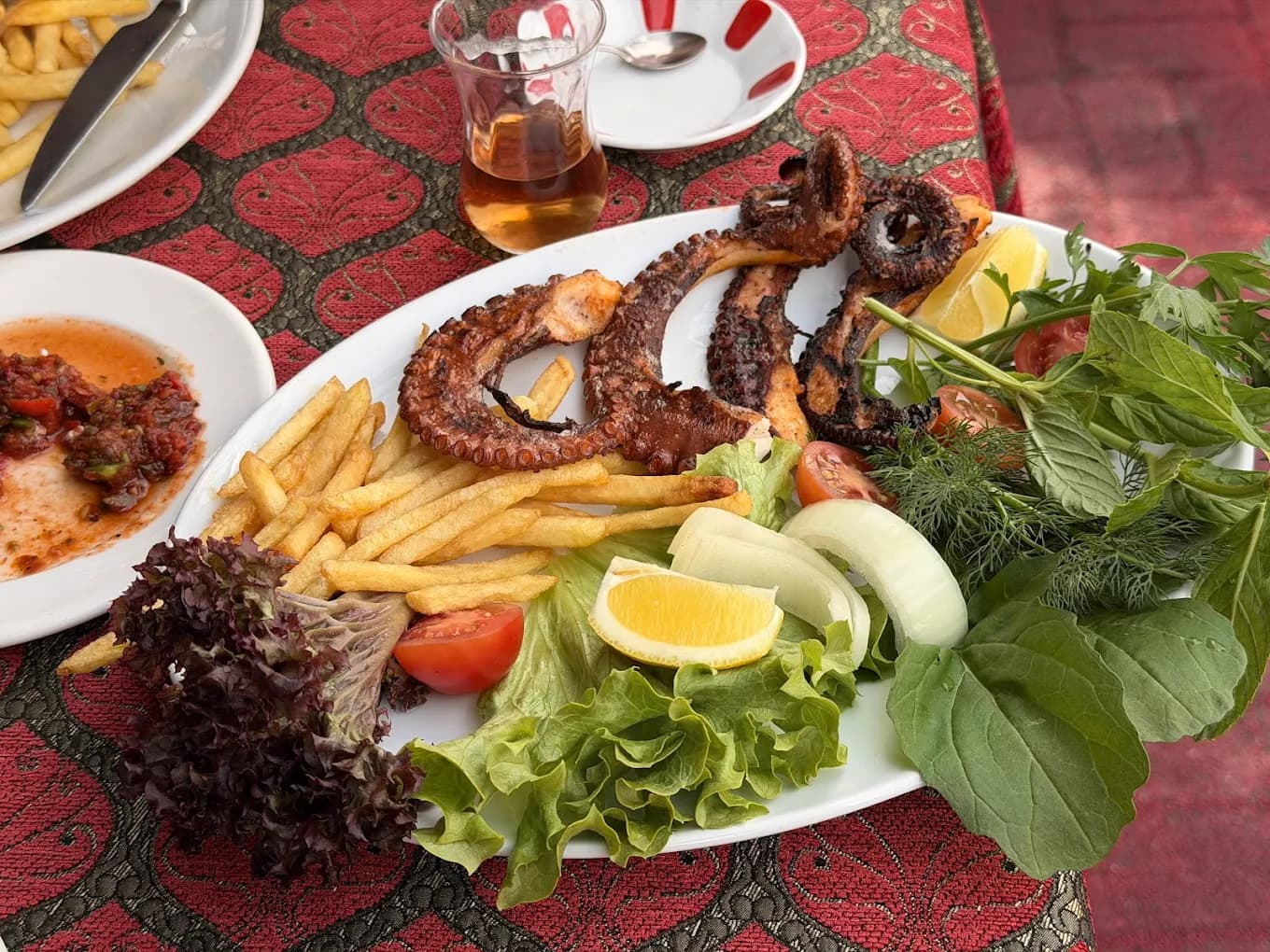 Elegant table setting prepared for reservation at Şirvan Sofrası