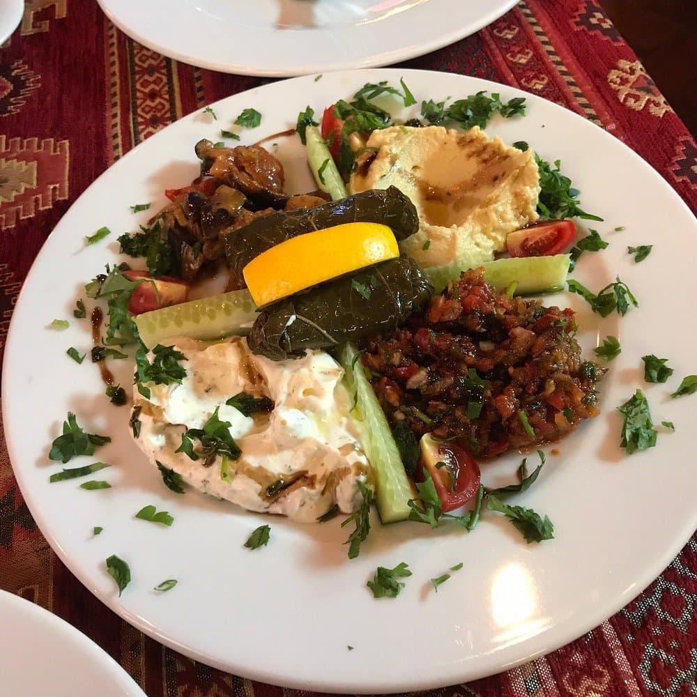 Assorted Turkish cold starters and meze