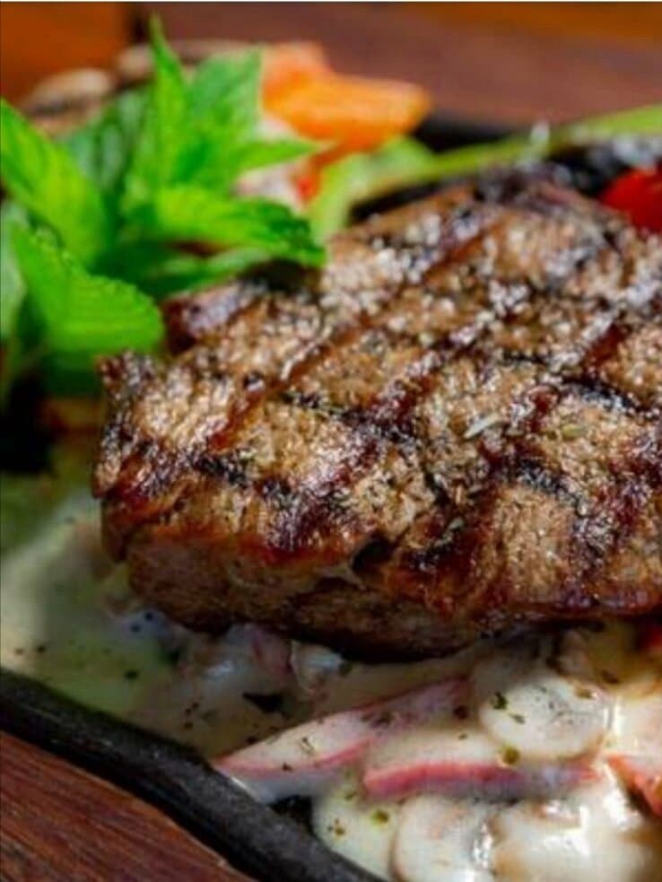 Premium steak served with sides